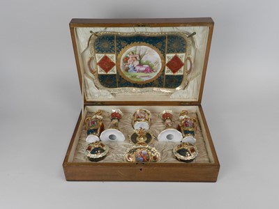 Lot 304 - A Vienna porcelain dressing table set