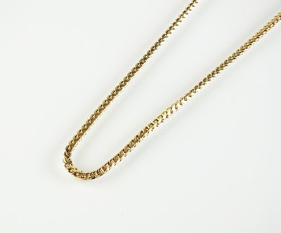 Lot 66 - A yellow metal box curb link necklace