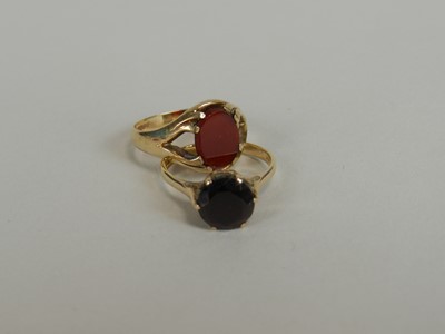 Lot 166 - Two 9ct gold stone set rings