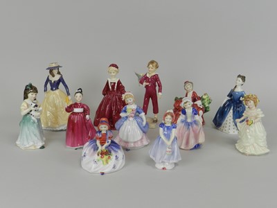 Lot 237 - Twelve Royal Doulton figures and one Royal Worcester figure