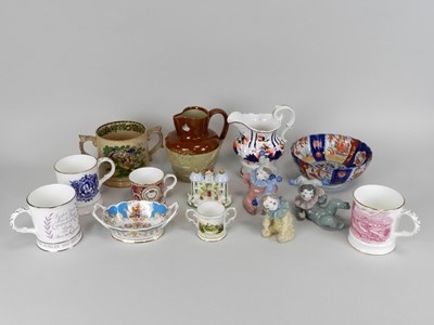 Lot 202 - A collection of Victorian pottery and modern...