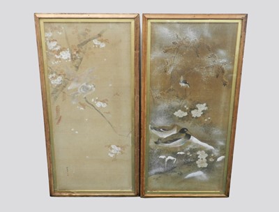 Lot 314 - Two Chinese paintings on silk, Qing Dynasty,...