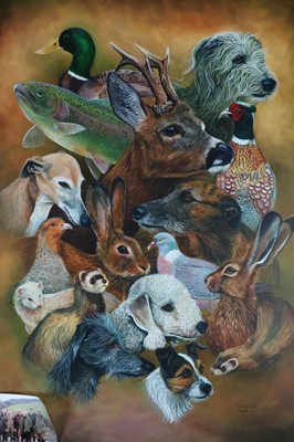 Lot 30 - Teresa Davis (British School) Game and Hunting Animals Composition