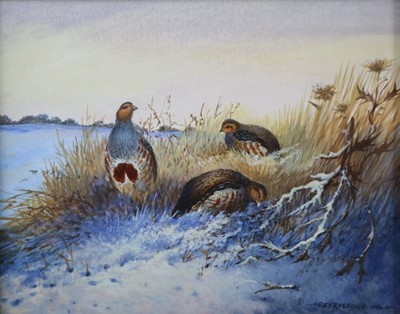 Lot 70 - Berrisford Hill (British 20th Century) Partridges in the Snow