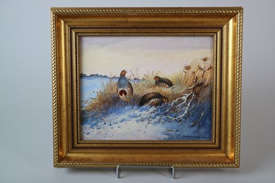 Lot 70 - Berrisford Hill (British 20th Century) Partridges in the Snow