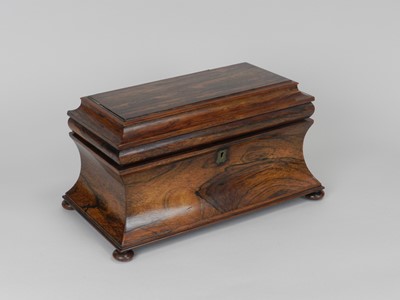 Lot 354 - A 19th Century rosewood tea caddy, of...