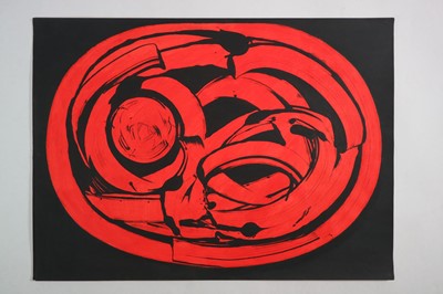 Lot 76 - George Holt (British 1924-2005), Group of Red and Black Abstract Works
