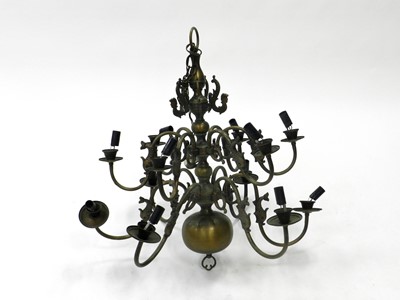 Lot 418 - A Continental style brass chandelier, with...