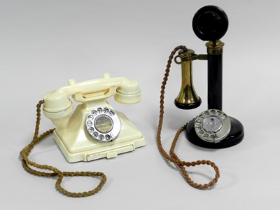 Lot 355 - A GPO model 150 'candlestick' rotary telephone...