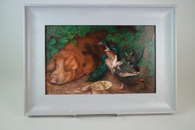 Lot 47 - Denby Sweeting (British 1936-2020) Pig and Ducks