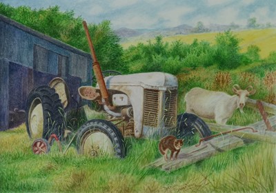Lot 45 - Denby Sweeting (British 1936-2020), Tractor and Farm Animals