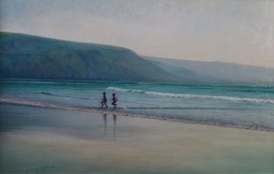 Lot 166 - Denby Sweeting (British 1936-2020), Children Playing in the Surf