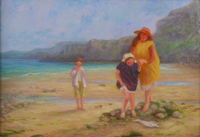 Lot 192 - Denby Sweeting (British 1936-2020), Children on the Beach