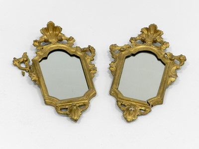 Lot 431 - A pair of 19th century Italian, gilded wall...