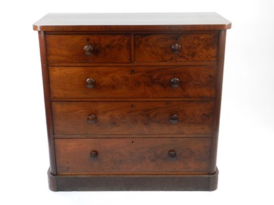 Lot 450 - A Victorian mahogany chest of drawers, the...