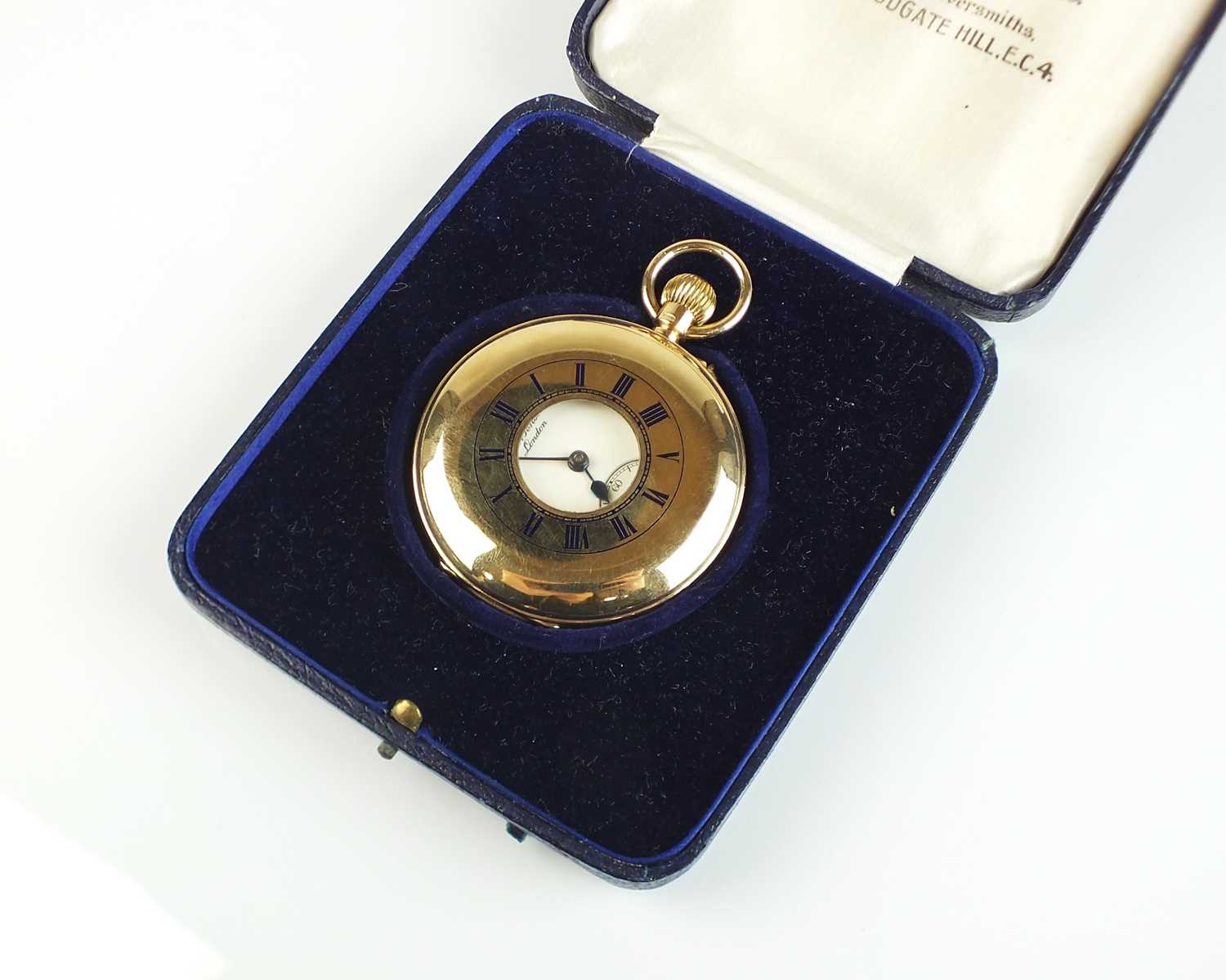 Lot 127 - A 9ct gold J W Benson half hunter pocket watch