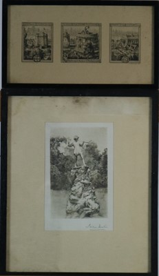 Lot 125 - Collection of Etchings including Morton Matthews, The Guildhall / Three 20th Century Paintings