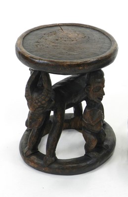 Lot 440 - A vintage Bamileke tribal stool, Cameroon,...