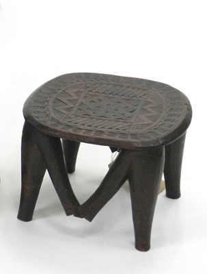 Lot 441 - A vintage Nupe tribal stool, Central Africa,...