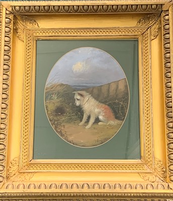 Lot 15 - J Langlois (British School, 19th century) Terrier in a landscape