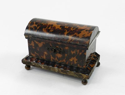 Lot 367 - A 19th Century tortoiseshell jewel casket, of...