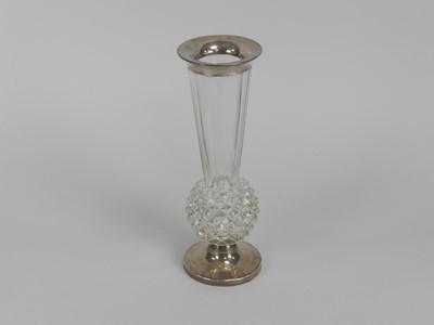 Lot 341 - A silver mounted glass vase