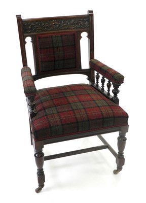 Lot 488 - A late Victorian walnut upholstered open...