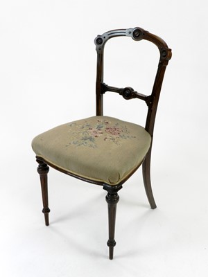 Lot 489 - An Edwardian walnut upholstered side chair and...