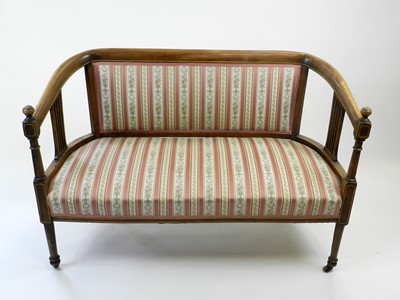 Lot 494 - An Edwardian upholstered inlaid mahogany salon...