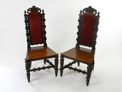 Lot 505 - A pair of 19th Century carved oak Flemish...