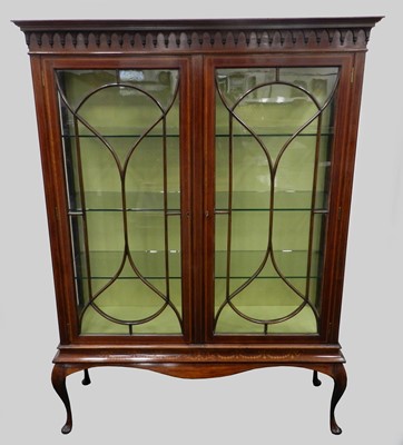 Lot 506 - An Edwardian inlaid mahogany display cabinet,...