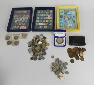 Lot 102 - A collection of stamps and coins