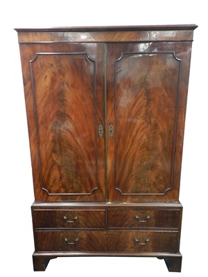 Lot 447 - A George III mahogany linen press converted to...