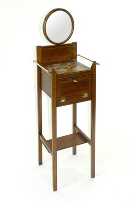 Lot 508 - An Edwardian inlaid mahogany shaving stand,...