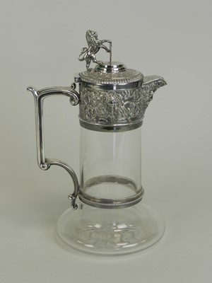 Lot 127 - An Elkington & Co silver plated mounted glass claret jug