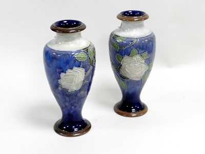 Lot 290 - A pair of Royal Doulton stoneware vases