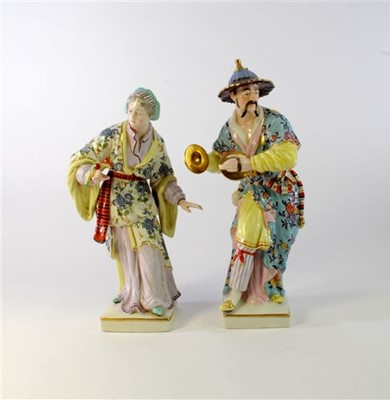 Lot 300 - A pair of large Meissen-style figures