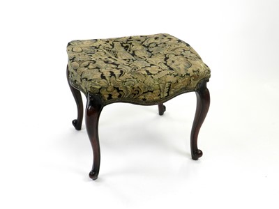 Lot 522 - A late Victorian upholstered mahogany stool,...