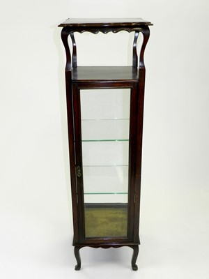 Lot 524 - An Edwardian mahogany glazed display cabinet,...