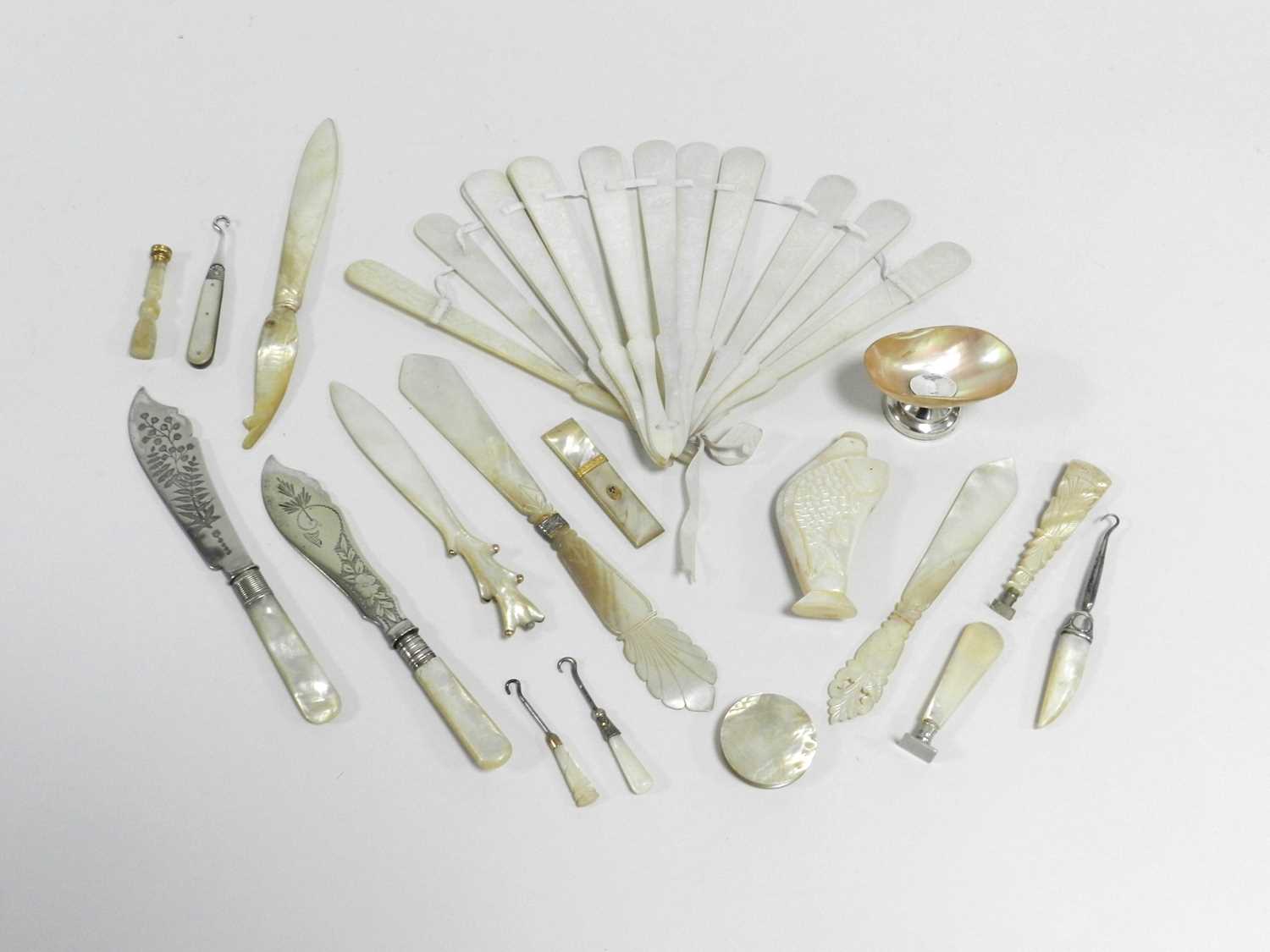 Lot 348 - A group of mother of pearl and other...