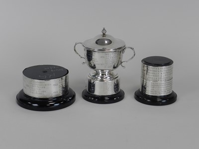 Lot 84 - A silver presentation cup and cover