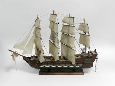 Lot 350 - A late 20th Century model of a four-masted...