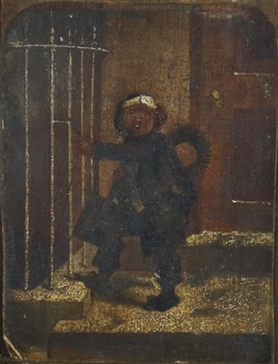 Lot 78 - Two Miniature Portraits and an oil of a Chimney Sweeper Boy