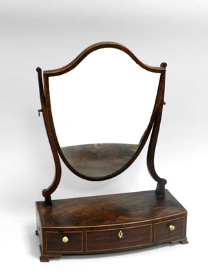 Lot 471 - A George III boxwood strung mahogany bow front...