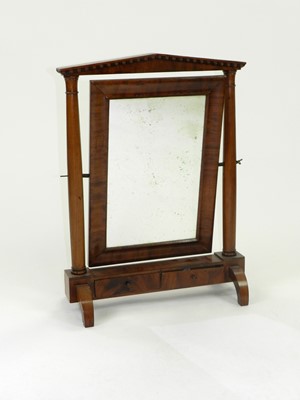 Lot 425 - A late Victorian walnut swing toilet mirror,...