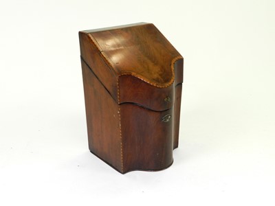 Lot 428 - A George III mahogany knife box, 37cm high