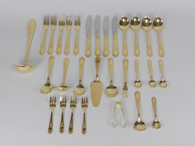 Lot 5 - A cased set of Solingen gold plated cutlery