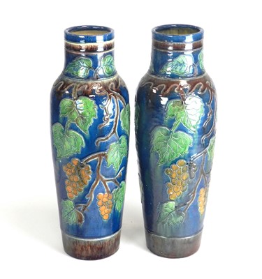 Lot 250 - A pair of Belgian stoneware vases late 19th...