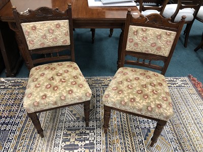 Lot 529 - A set of four late Victorian upholstered...