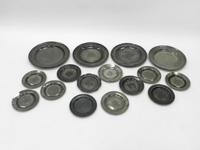 Lot 374 - A collection of seven 19th century pewter...